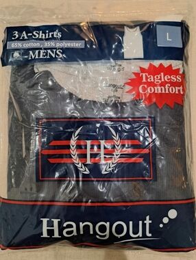 Hangout Mens A-Shirts Black Grey White Undershirt Breathable  12 Pack Size L